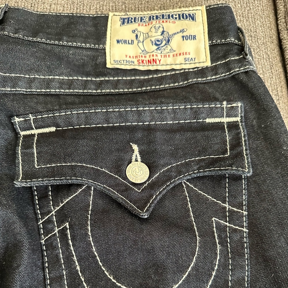 True Religion Denim Jeans, Size 36. 100% Cotton, Good Condition.